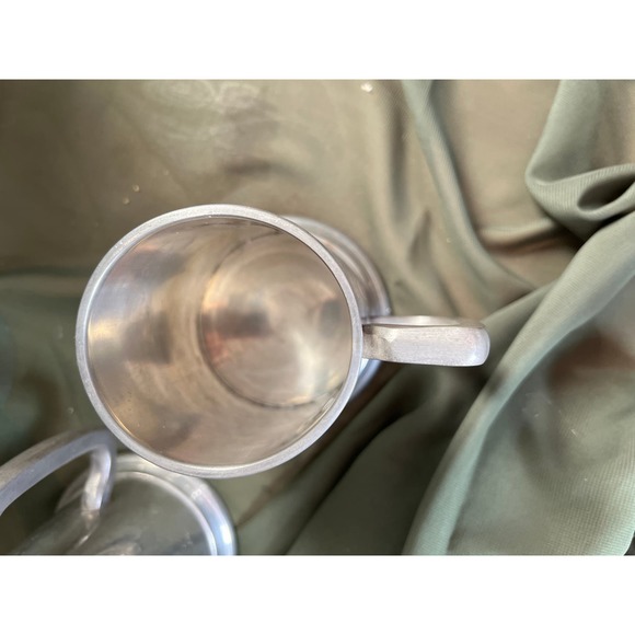 Pewter Mastercraft (?) Mug Tankard Pair - Picture 7 of 9